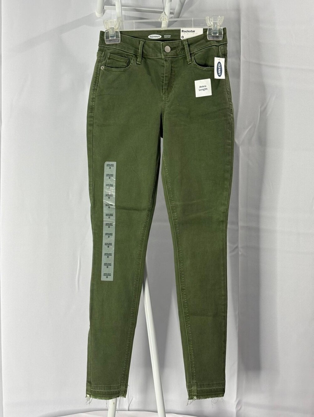 Old Navy Rockstar Super Skinny Jeans Women’s Size 0 Olive Green Ankle NWT